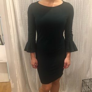 WILD MEADOW body con forest green dress